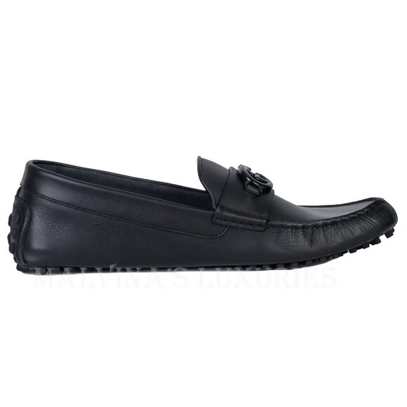 GUCCI SHOES MENS LOAFERS MOCCASINS G LOGO BLACK LEATHER - Picture 7 of 15